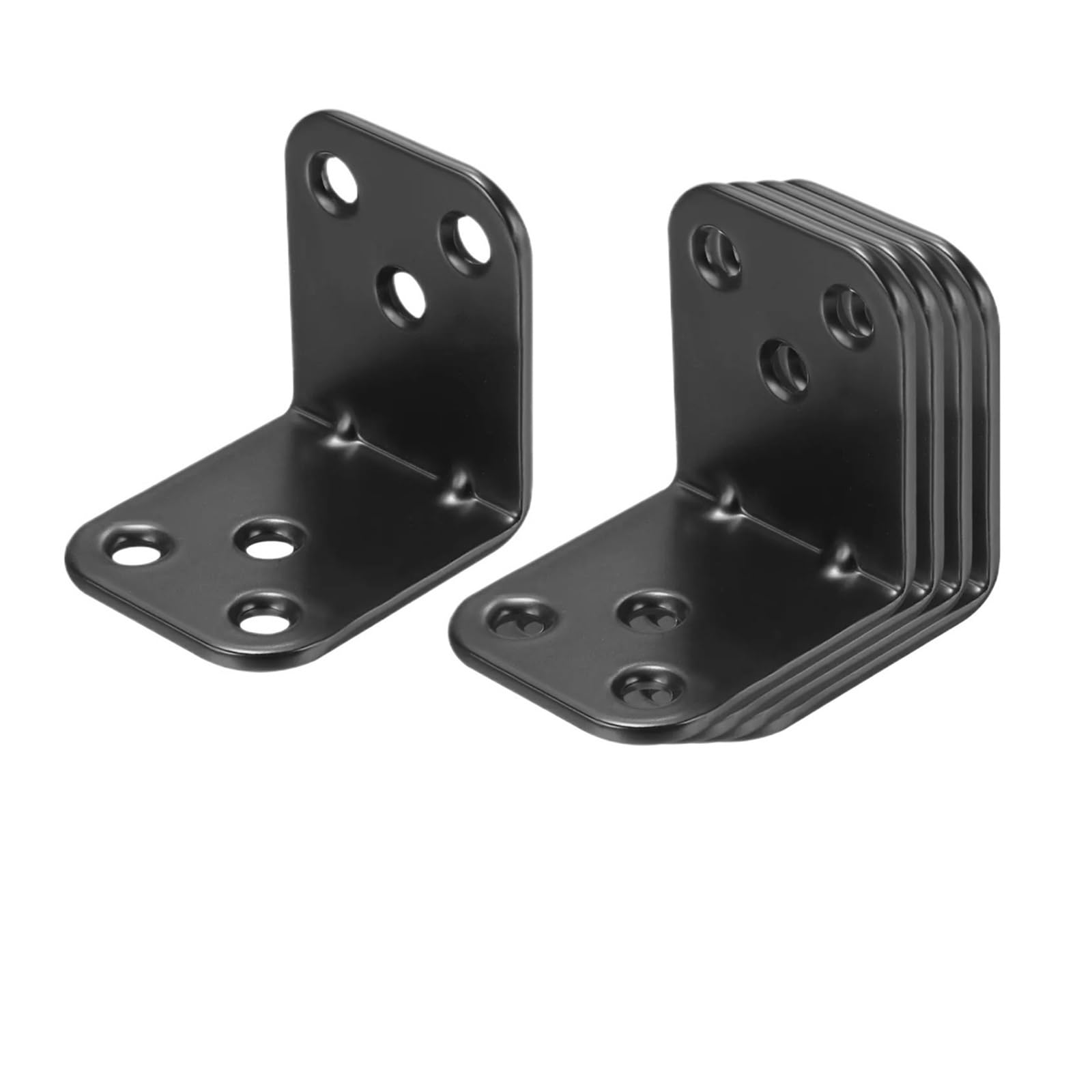 L Winkel Metall 5–50 Set L-Eckwinkel, Eckstrebe, Metallverbindung, rechtwinklige Klammern, Befestigungselement mit Schrauben for Holzregale, Schwarz(25x15x25mm 50 Set)