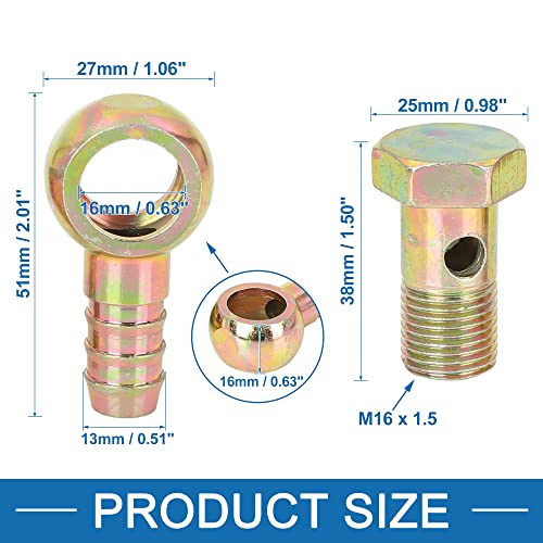 A ABSOPRO Banjo Tubo Flessibile Barb Bullone