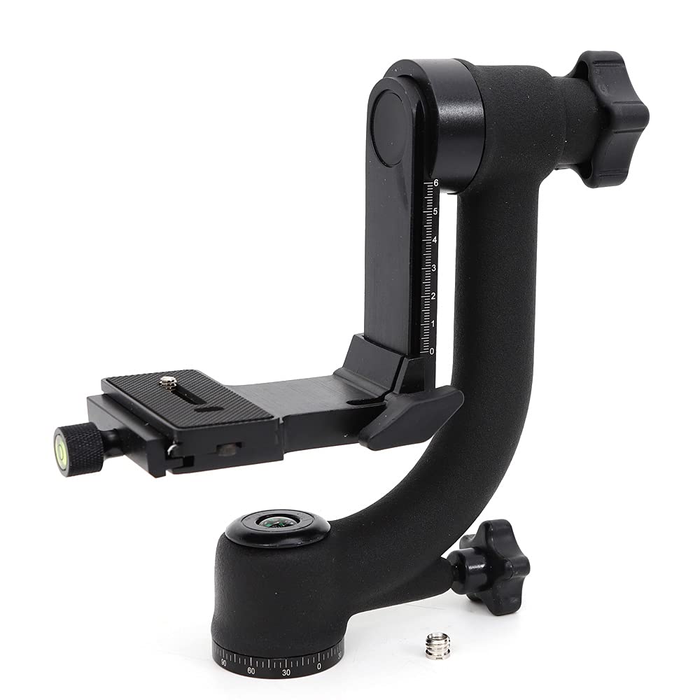 Tripod Head 360° Tripod Panoramic Gimbal Pan Head Ball Mount 22 x 8 x 21 cm, soporte de estructura suave panorámico tripod Head para cámara de telefoto, color negro, DENGFEN