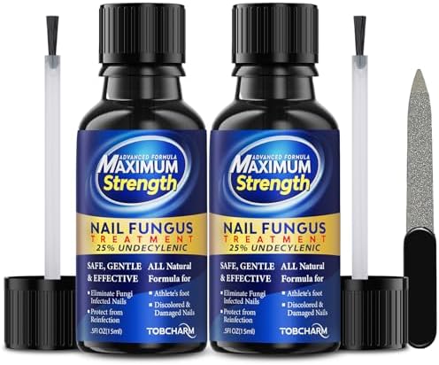 Toenail Fungus Treatment, Nail Fungus Treatment for Toenails, Toe Nail Fungus Treatment, Nail Fungus Treatment, Toe Fungus Treatment Extra Strength, 25% Undecylenic Acid (2pcs, 15ml each)