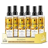 Gliss - Acondicionador Bifásico Sin Aclarado Express para pelo muy seco, castigado o quebradizo – Oil Nutritive - 6uds de 200ml (1.200ml) - Gama Nutrición