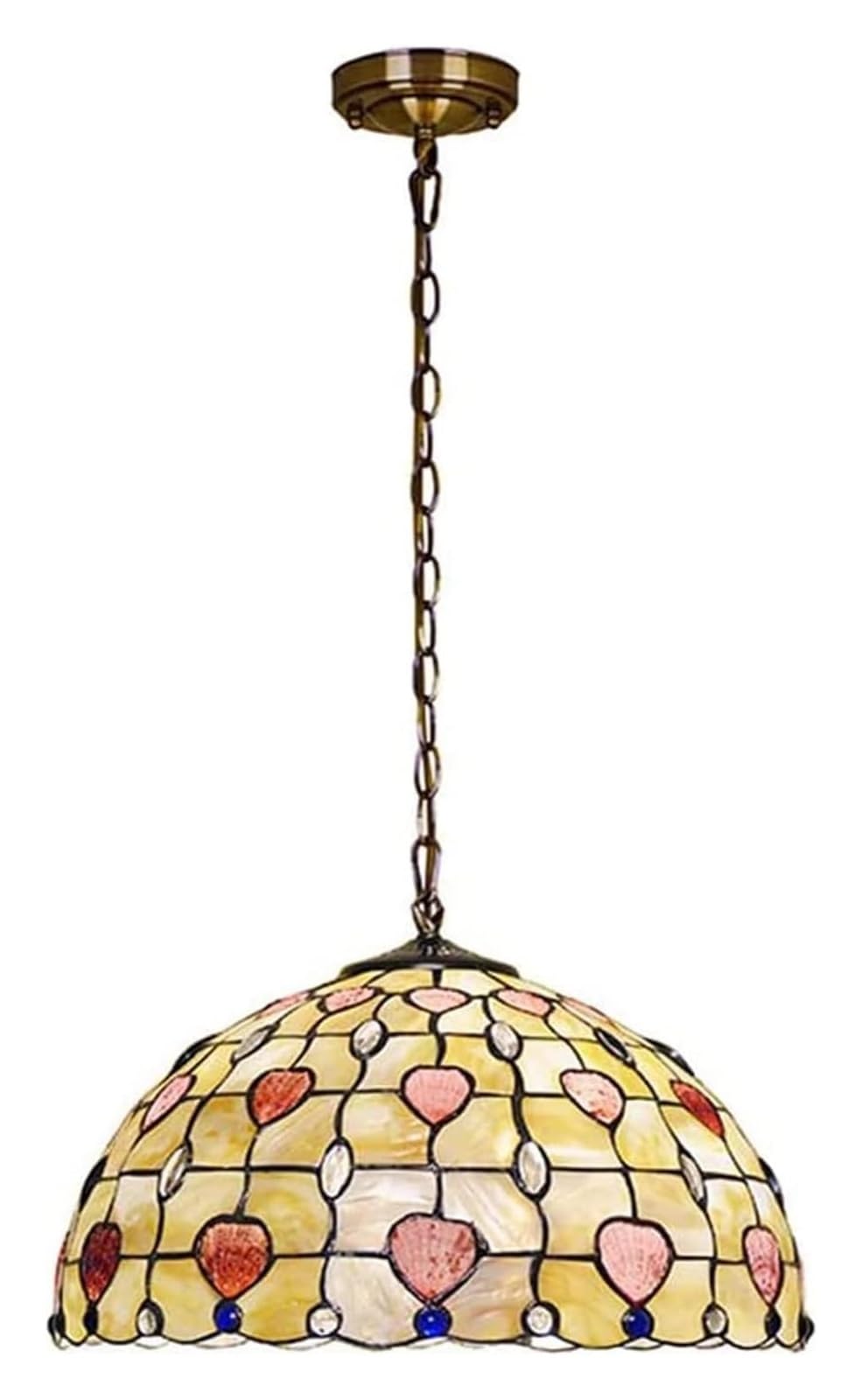 HPTHLY Ceiling Lamp Chandelier Single Head Restaurant Ceiling Light, Tiffany Mediterranean Sea Shell Ceiling Light, Bar Light Chandelier, Hallway Bedkitchen Cafe Bathr
