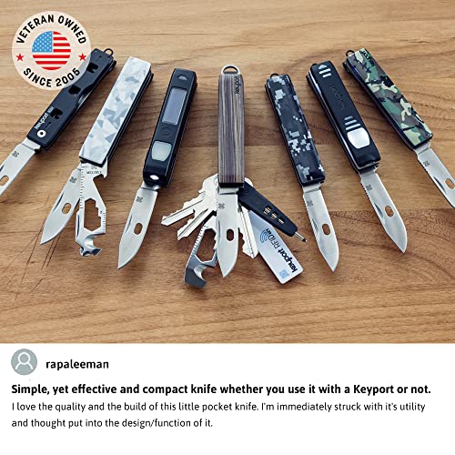 Keyport Neba Knife - Keychain Knife With Removable Pocket Clip | Small Edc Utility Knife For Men & Women | Premium Keychain Pocket Knife | Folding Multitool Knife For Pivot Key Organizer #TOP1