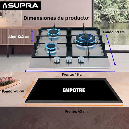 La Mejor Lista de Parrilla Empotrable Supra más recomendados. 8 Parrilla Empotrable Supra marca SUPRA BY SUPERFLAMA (2)