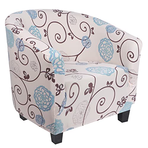 Image of SearchI Club Chair Slipcover Stretch Barrel Chair Covers Printed Tub Chair Slipcovers Soft Spandex Armchair Sofa Cover Removable Couch Furniture Protector Arm Chair Cover for Living Room (Ball Flower)