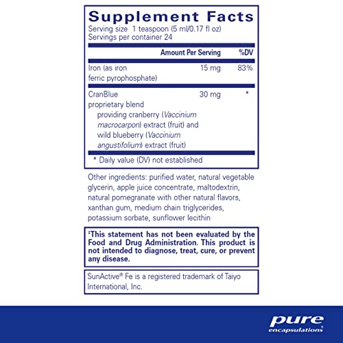 Pure Encapsulations Iron Liquid | Hypoallergenic Supplement Supports Hemoglobin and Myoglobin Function | 4.1 fl. oz. - Image 3