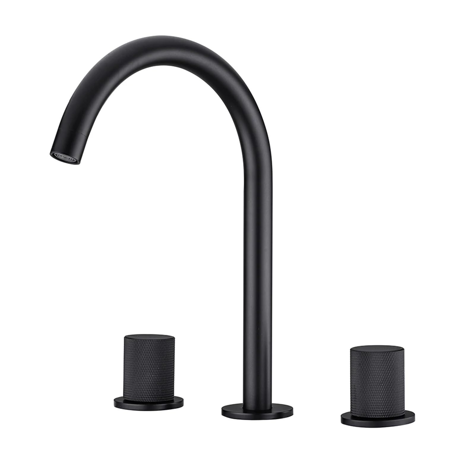 Grifo de lavabo de tres orificios negro para renovar el tocador de tu hogar