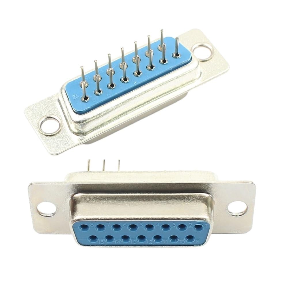 1/2/5pcs DB9/15/25/37 Gat/Pin Vrouwelijke/Mannelijke Blauw Gelaste Connector RS232 Seriële Poort Socket D-SUB Adapter(DB15,Female_1PCS)