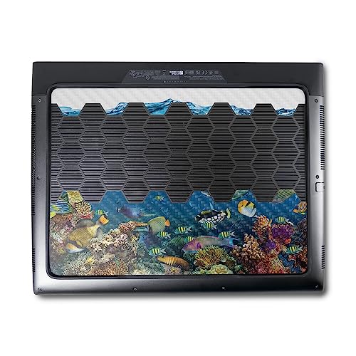 Image of MightySkins Carbon Fiber Skin Compatible with Alienware M18 R1 (2023) Full Wrap Kit - Below The Waves | Protective, Durable Textured Carbon Fiber Finish | Easy to Apply | Made in The USA