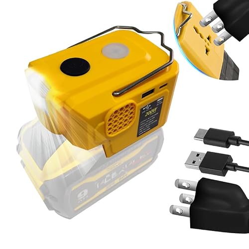 Image of 220W Power Inverter for Dewalt 20V Battery with 1 USB & 1 Type C DC 20V to AC 120V Battery Inverter for Compliances Such as Phones Tablet Razors.