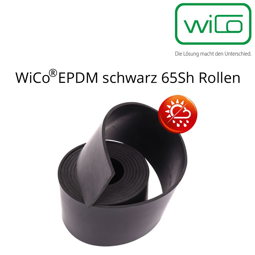 WiCo® EPDM schwarz 65Sh Rollen Gummistreifen 1mm x 100mm x 10 m