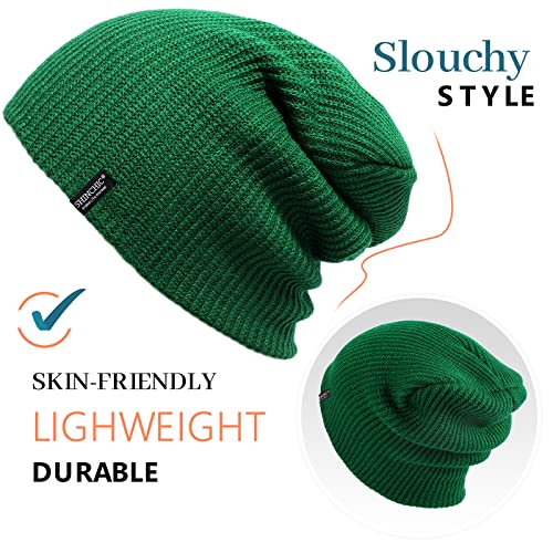 Image of SHINCHIC Mens Winter Slouchy Knit Beanie Hats for Women Men Stretchy Soft Skull Cap Warm Long Ski Hat for Winter