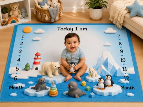 Image of NEW COMERS Milestone Baby Blanket for All Season Play Mat, Super Soft Foam | 3 Layer Thick Mat Blankets for Kids /New Born Monthly Photoshoot