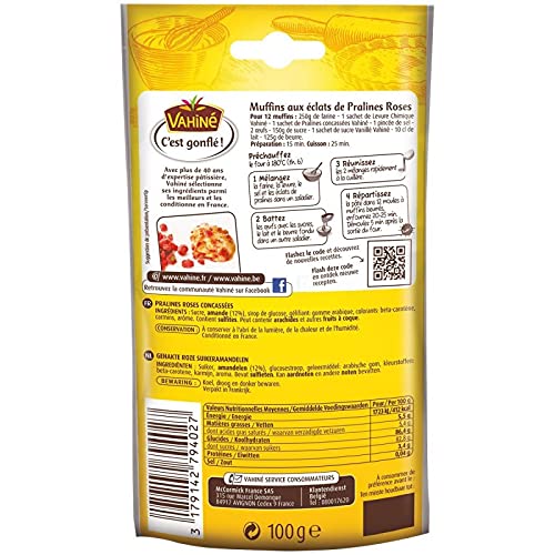 VAHINÉ - Sachet De Pralinés Roses 100G - le Lot De 4