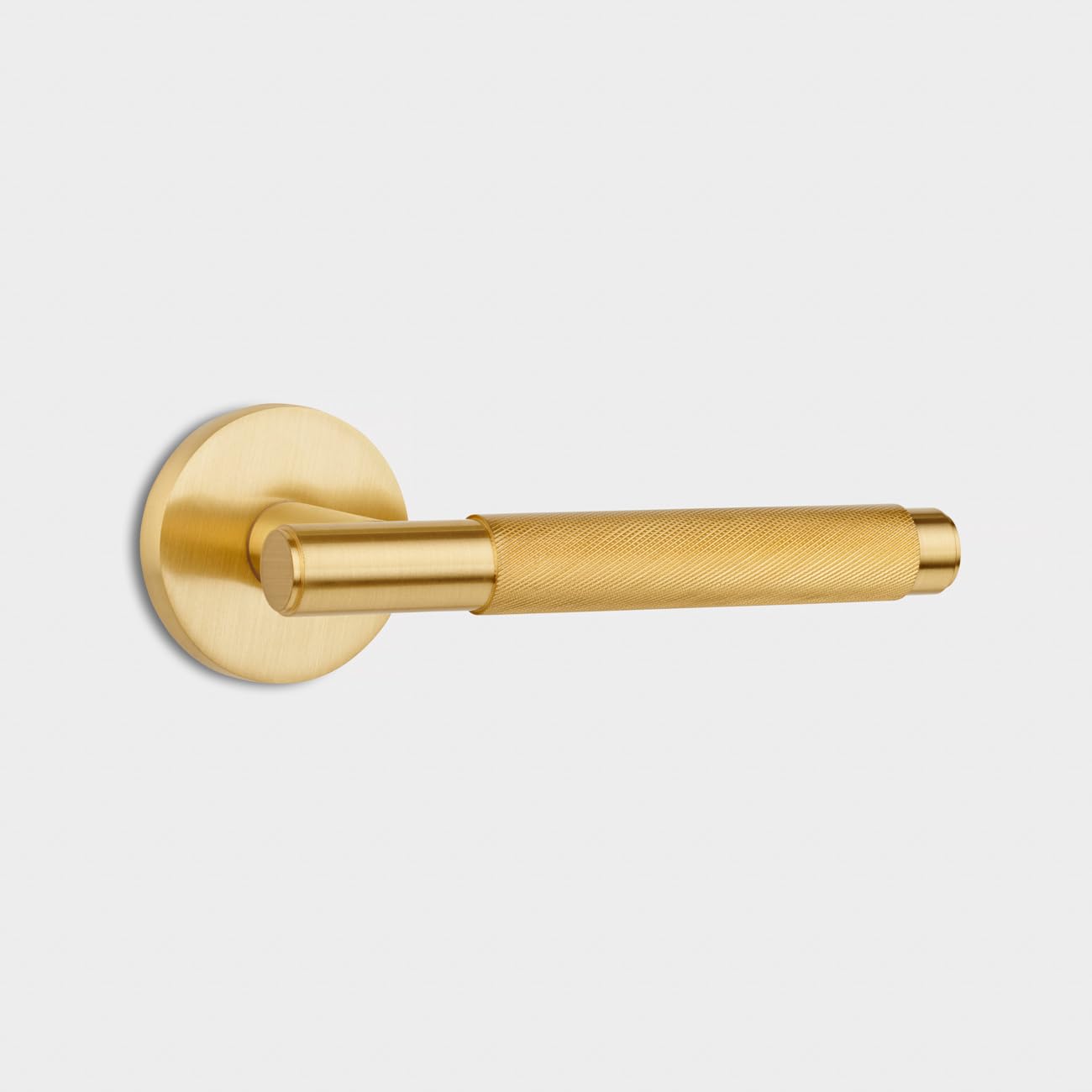 Pushka Home LTD Modern Contemporary Premium Solid Brass Gold, Silver and Matte Black Knurled Criss-Cross Patterned Internal Door Lever Handles (Gold)