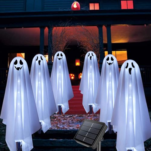 Homeleo Set von 6 kürbis solarlampen für HalloweenDeko Outdoor, Garten, Wetterfest, Patio, Rasen, Zaun, Veranda, Balkon – Ansicht 5
