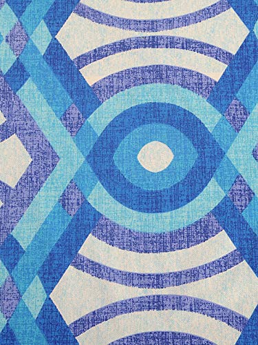 Image of Swayam Pure Cotton King Bedsheet with 2 Pillow Covers | Size 108 x 108 inch | 160 TC | Geometric Design | Soft Breathable Bed Sheet | Comfortable & Durable for Bedroom - Blue