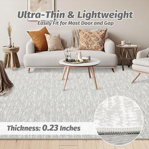 9x12 Washable Area Rugs for Living Room, Soft Modern Large Bedroom Rug Foldable Low Pile Indoor Floor Carpet for Bedroom Dining Room, Grey