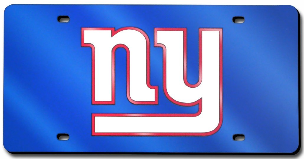 Rico Industries NFL New York Giants Laser Inlaid Metal License Plate Tag