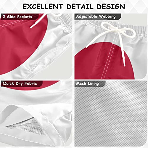 Vnurnrn Japan Flags Boys' Quick Dry Swim Board Shorts Swim Trunks3