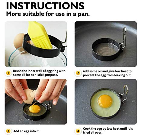 2pc Meta Fried Egg Shaper Fried Egg Pancake Shaper Omelette Mold Mould Frying Rings Egg Kitchen Accessories Cooking Tools