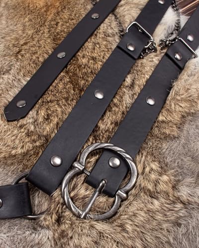 KOTORA Retro Skinny Belt Long Metal Chain Exotic Cross Waist Costume Accessory Medieval Renaissance DIY Dress Cosplay 6