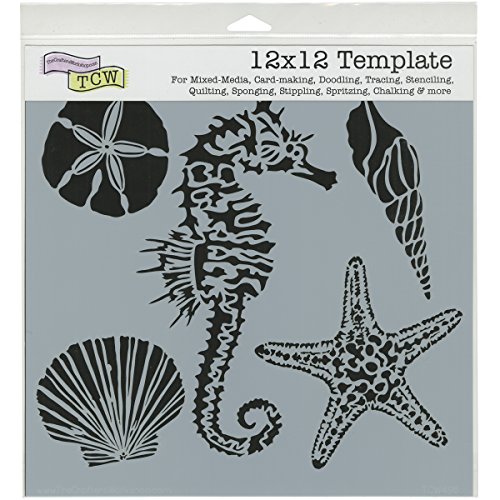 CRAFTERS WORKSHOP Sea Creatures Template, 12-Inch by 12-Inch