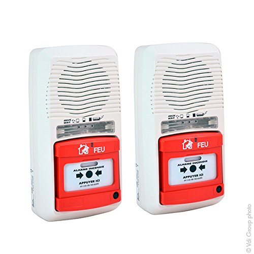 MB Security - Batterie, Montage de 2 Tableaux Alarme Incendie Autonome Type 4 à Pile Flash (2x11200)