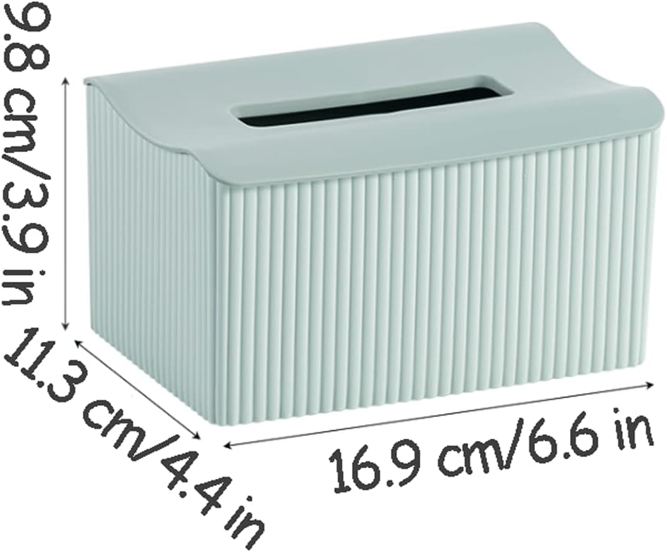Fashion Plastic Tissue Box Cover Modern Paper Cover Case Simple Facial Tissue Holder Multi-Color Tissue Case for Bathroom Kitchen Refillable
