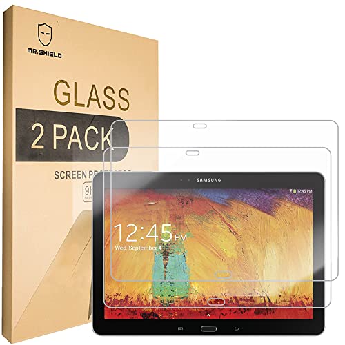 Mr.Shield [2-PACK] Designed For Samsung Galaxy Note 10.1 2014 Edition [Tempered Glass] Screen Protector [0.3mm Ultra Thin 9H Hardness 2.5D Round Edge] with Lifetime Replacement