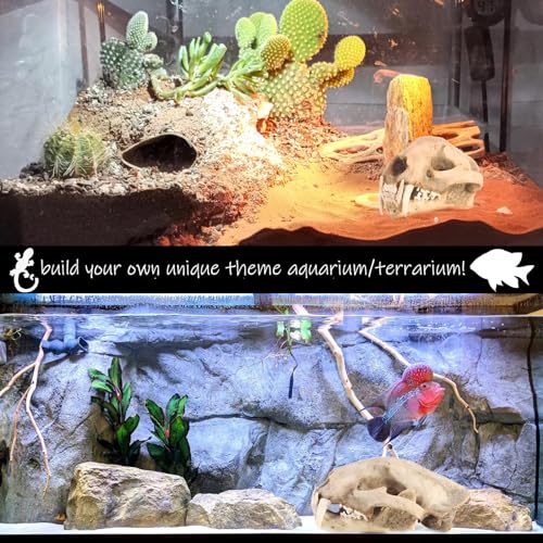 Image of Aquarium Decor Cave Decorations Fish Hideout Betta Tarantula Reptile Snake for Terrarium Ornament Dinosaur Animal Skull Large Bones Halloween