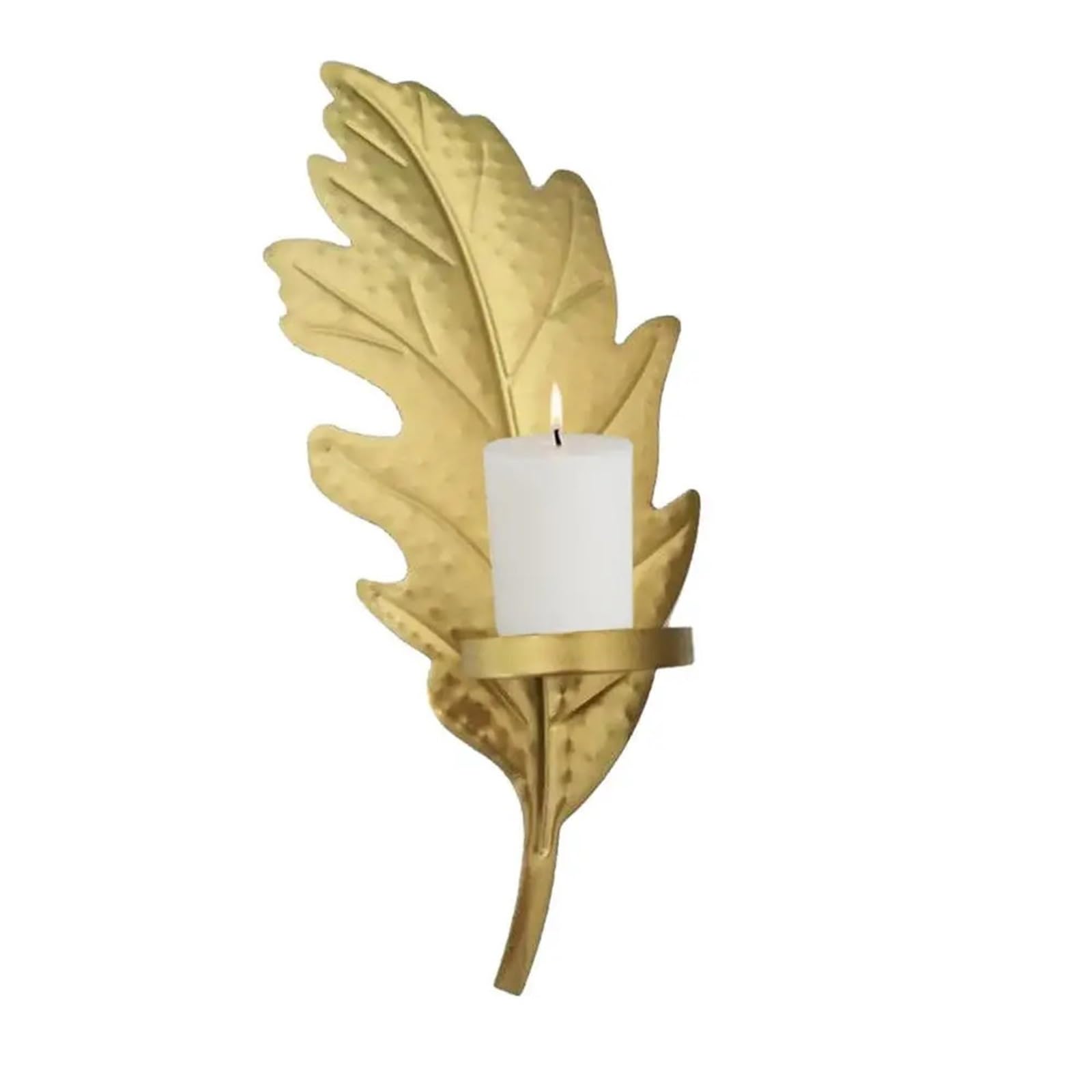 Wall Candle Sconce Holder Wall Sconces Gold Leaf Light Holder Vertical Lights Decorative(Color 1)