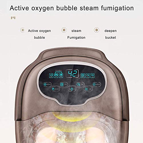 Masajeador para pies y bañera, con rodillos motorizados, masaje shiatsu, ducha, calor, luz roja, control de temperatura, temporizador, pantalla LED y tubo de drenaje para alivio del estrés en los pies miniatura 4