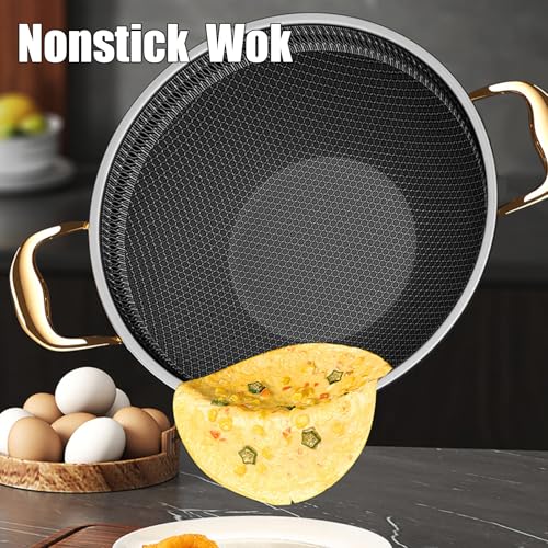 Wok Pan antiadherente acero inoxidable 12.6 pulgadas miniatura 5