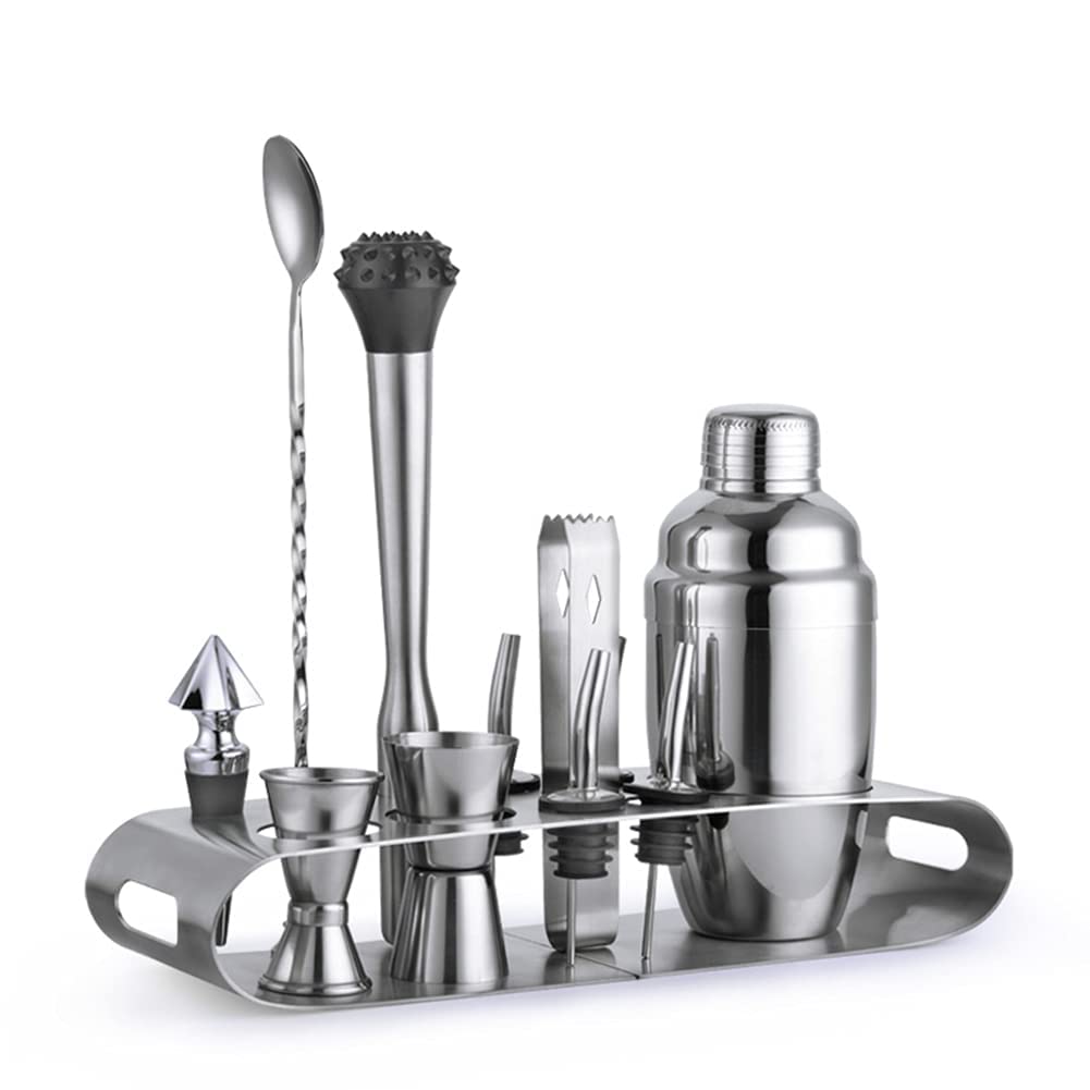 Set Shaker à Cocktail 12 Pièces Avec Support – Outils De Bar Professionnels Pour Les Amateurs De Cocktails Cadeaux Pour Hommes Et Femmes