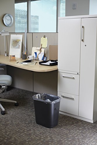 Image of Rubbermaid Commercial Products Resin Wastebasket /Trash Can, 7-Gallon /28-Quart, Black, Plastic, for Bedroom /Bathroom /Office, Fits Under Desk /Sink /Cabinet