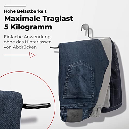 CORTEC Hosenbügel Metall platzsparend & rutschfest 10 Stück Kleiderbügel für Hosen aller Größen Hosenkleiderbügel stabil Schwarz gummiert