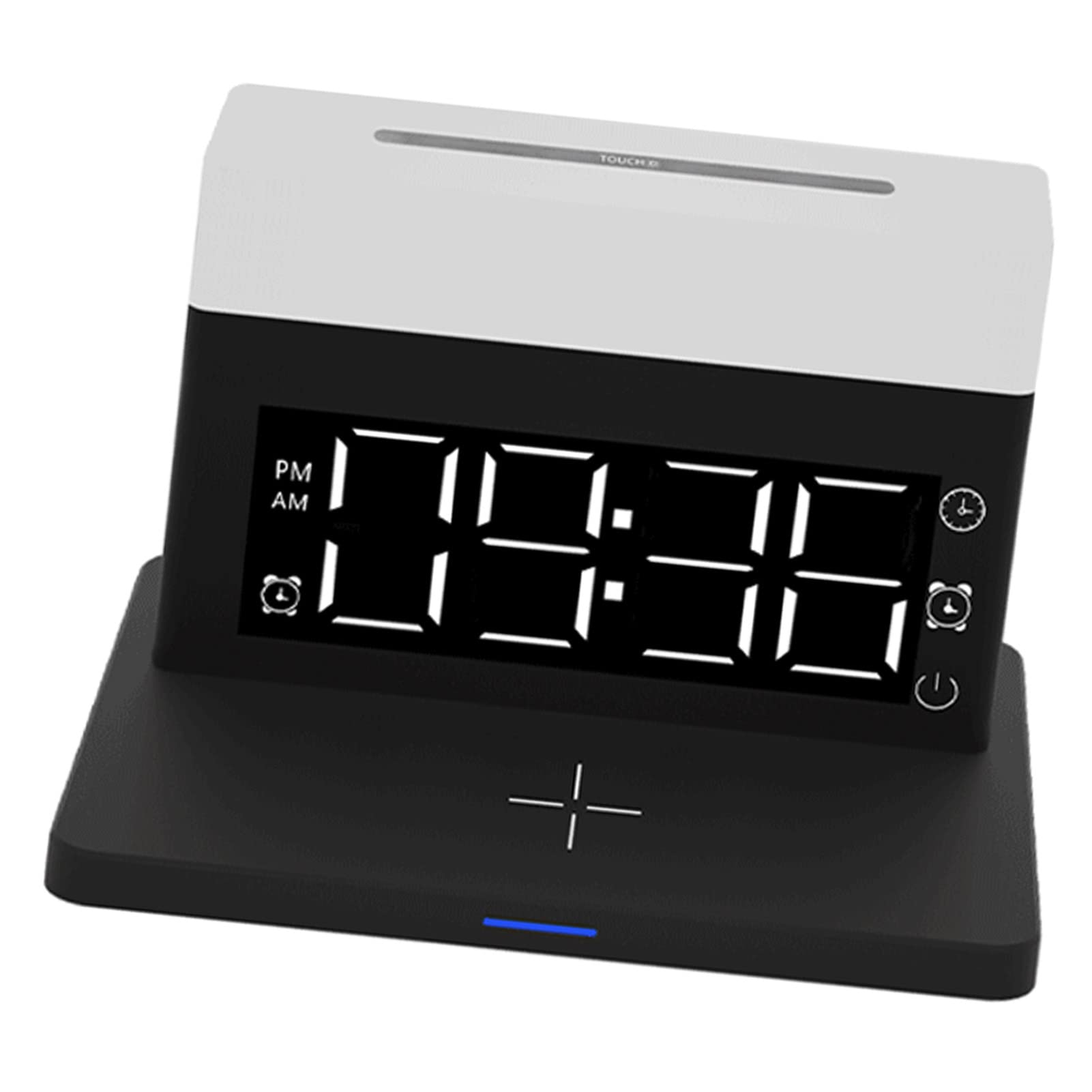 Hidyliu Support de Charge sans Fil 15 W avec Lumière Ambiante Colorée et Fonction Réveil pour Un Usage Domestique, Chargeur 6 en 1 pour Smartphones et Montres Intelligentes (Noire)