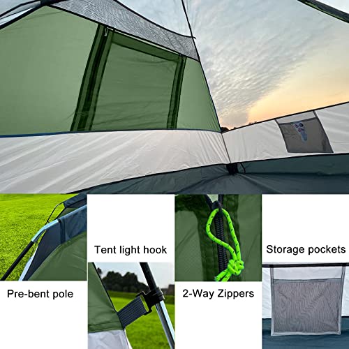 Camping Tent with Rainfly, 2/4/8 Person Tent,Waterproof Windproof Family Tent with Mesh Windows, Easy Set Up for Hiking and Outdoor for All Seasons image 7