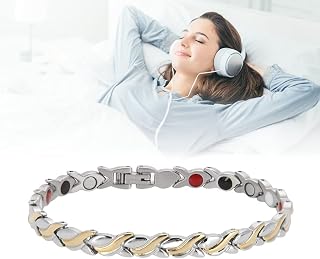 Magnetic titanium bracelet, fashion bracelet for Women, delicate simple healing jewelry titanium steel bracelet anti fatigue bracelet gift health bracelet pain reduce