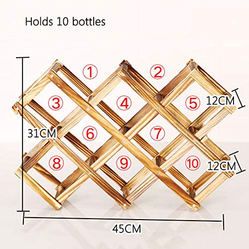 Soporte de vino apilable de madera para 10 botellas miniatura 2