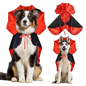 Disfraz de vampiro para perro de Halloween, disfraces de Halloween para perros grandes, disfraz de capa de diablo de Halloween, disfraces divertidos para perros grandes, fiesta de Halloween y
