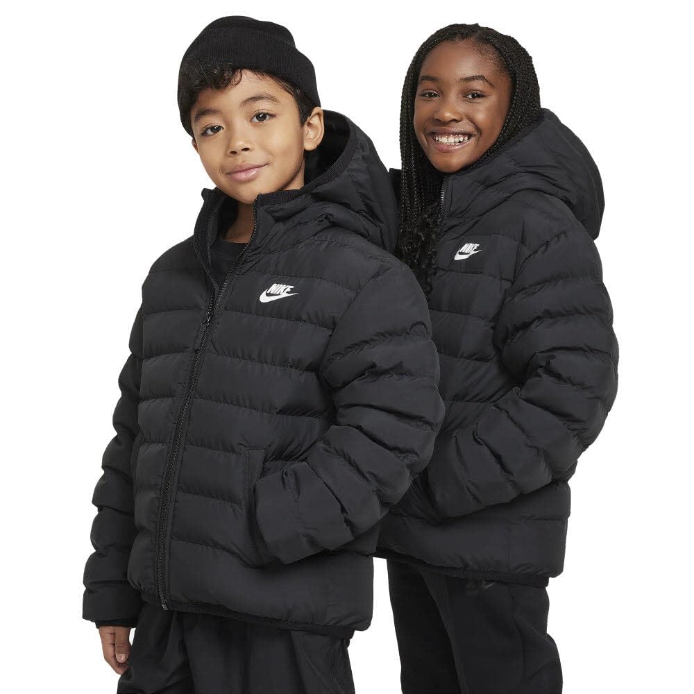 NIKE FD2845-010 K NSW LOW SYNFL HD JKT Jacket Unisex BLACK/BLACK/WHITE Size XS