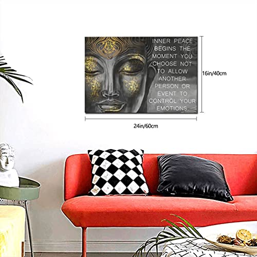 Boldrole Buddha Quotes Wall Art Meditating Buddha Paintings Inspirational Motivational Zen Wall Decor For Living Room Yoga Room Modern Home Decor 16X24In #TOP3