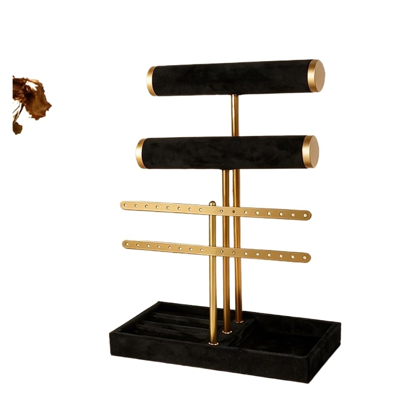 Lnnxsz B Jewellery Stand Jewelry Organizer Stand 3 Tier Velvet Jewelry Display Holder With Tray For Necklaces Racelets Earrings Rings Luxury Home Decor(B)