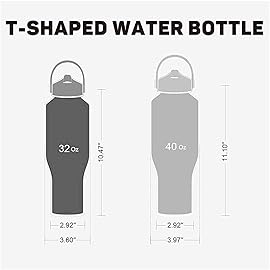 40oz Insulated Water Bottle Keep Cold 24h&Hot 12h, Double Wall Vacuum Insulated Water Bottles with Straw/Spout Lid, Stainless Steel Water Bottles that Fit in Any Car Cup Holder, Leak-proof