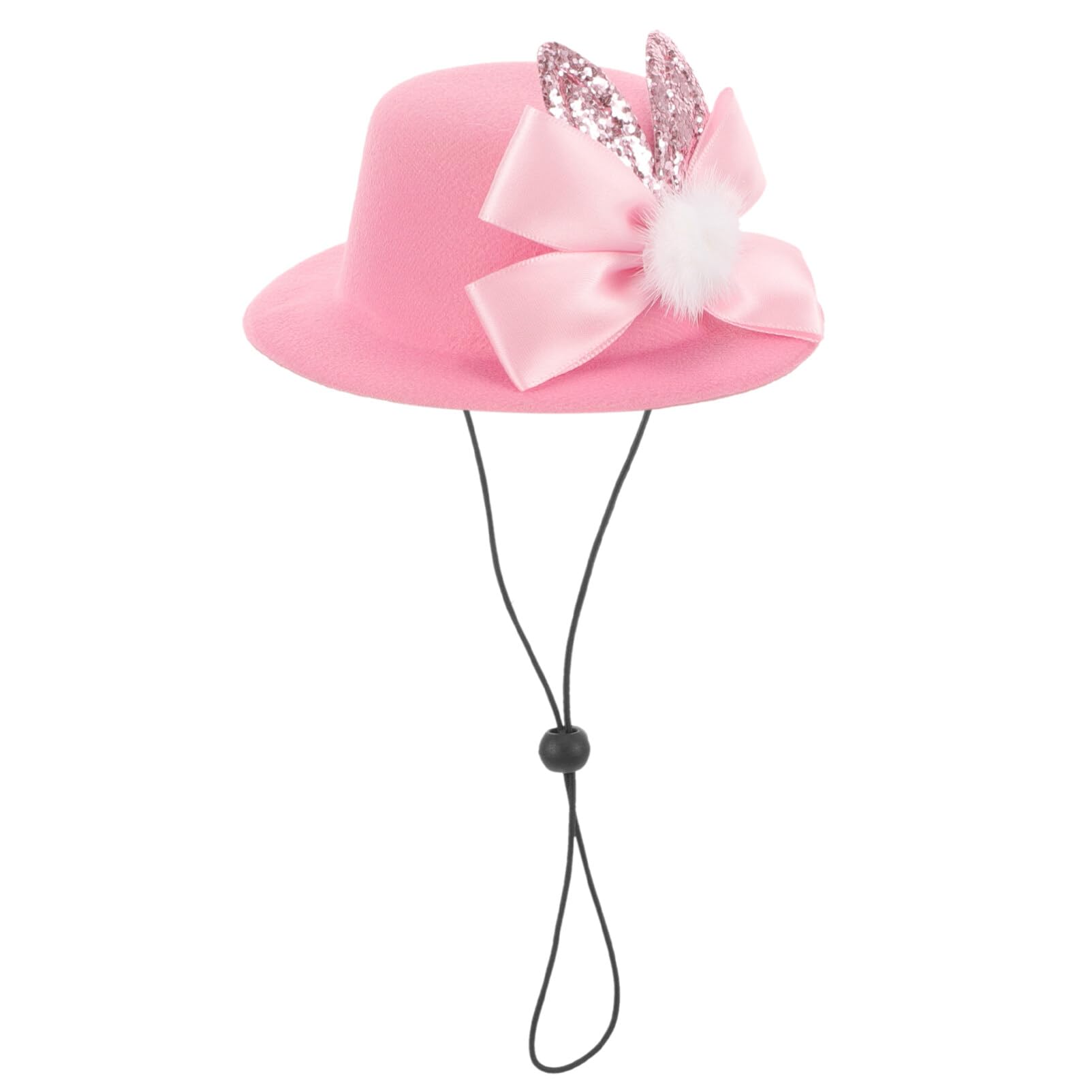 VANZACK Easter Bonnet Pet Hat: Easter Pet Bunny Hat Glitter Rabbit Ears Dog Easter Hat Cat Sun Hat Hat Puppy Bowknot Hat Fascinator Headwear Adjustable Strap for Easter Party Pet Supplies