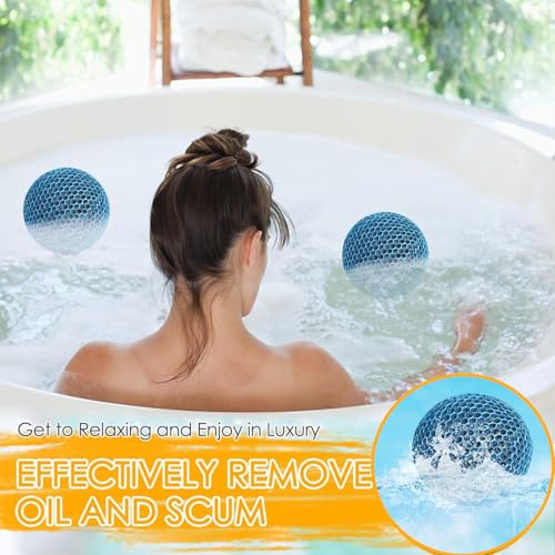 YumSur 6 Stück Whirlpool Schaum Absorber, Pool Absorbierball ölabsorbierender Schaumschwamm,Whirlpool Schaumreiniger Verschlingt Abschaum für Schwimmbäder und Spas(Style 2)