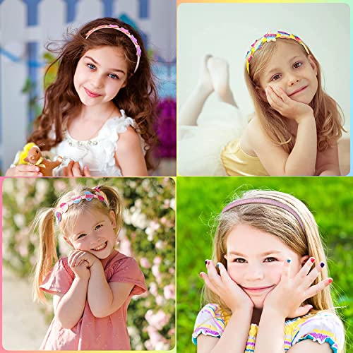 Lizioo 8 Pcs Girls Glitter Headbands Toddler Headband Rainbow Headbands Sweet Hairband Children Hair Bands For Kids #TOP5