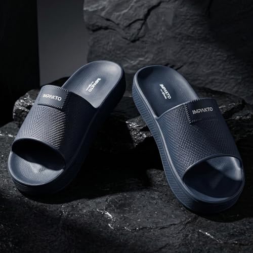 Image of Impakto By Ajanta Sliders for Men || Waterproof & Everyday Flip Flops for Gents || Slippers with Cushion Foot Bed || Anti-Slip Sole || Sweat Free || Super Flexible